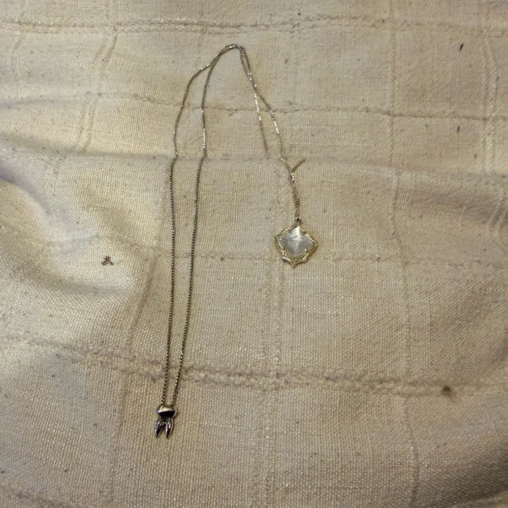 Kendra Scott Silver and Opal Pendant Necklace